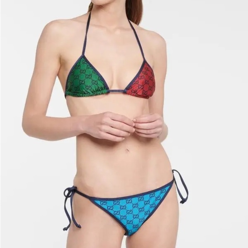 Gucci Pink & Blue Triangle Bikini Bottom